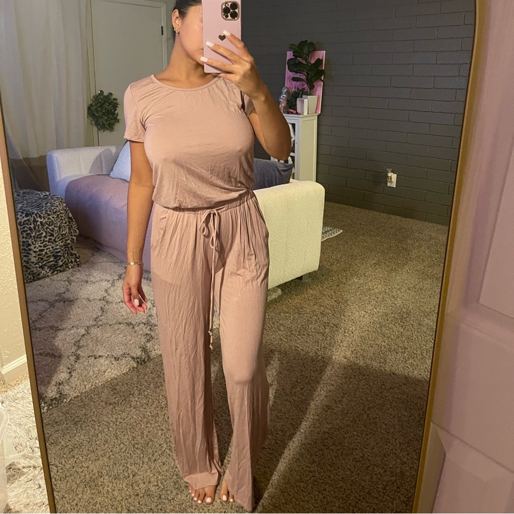 Pink cinch waist jumper